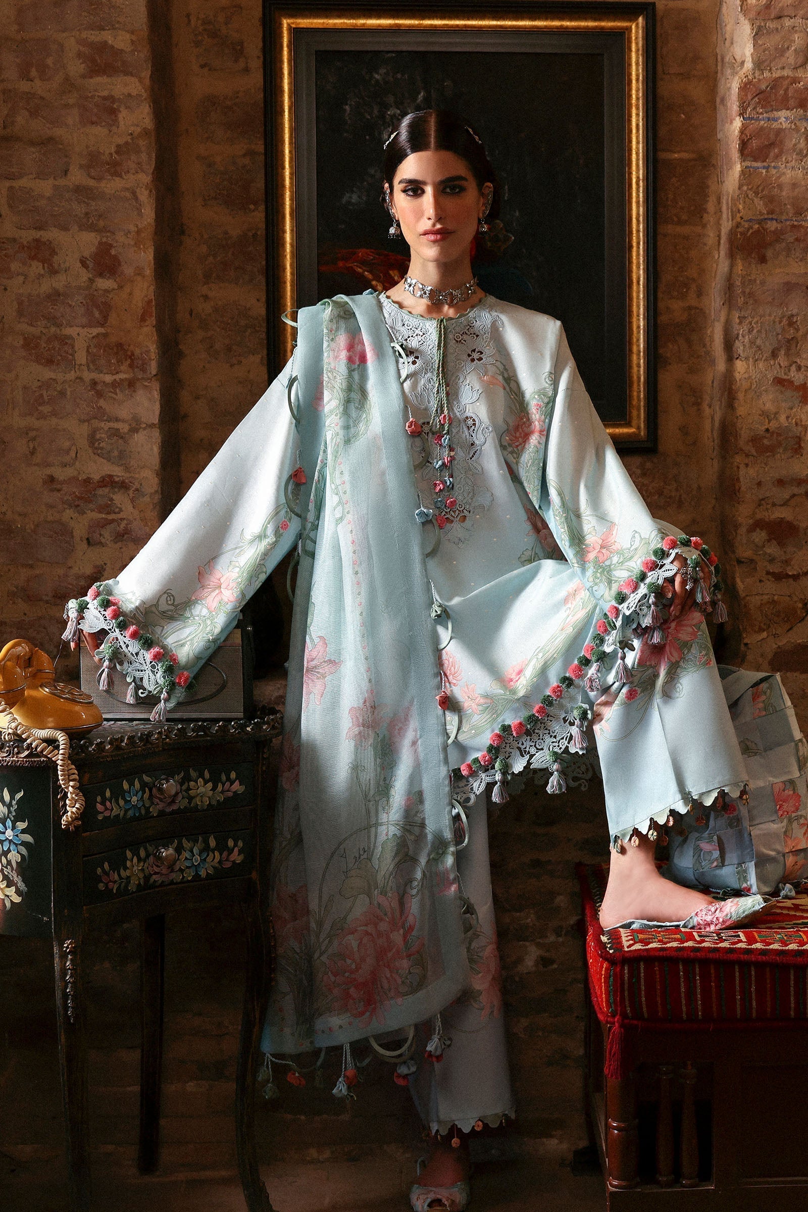 Nagina By Zaha Unstitched 3 Piece Festive Lawn Collection'2025-ZF-25-09-Khusbu