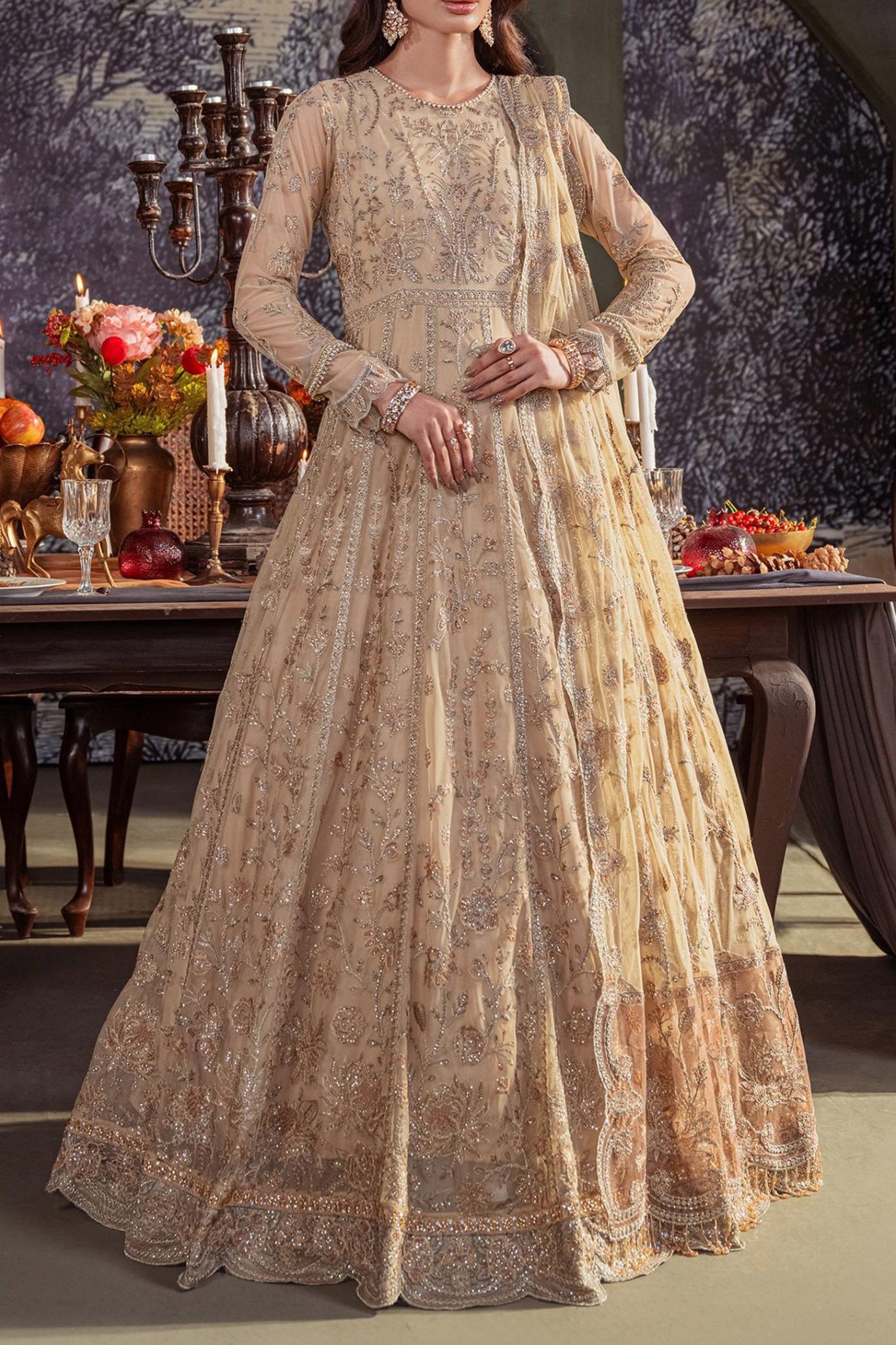 Heritage by Zarif Unstitched 3 Piece Luxury Formals Suit-ZHF-01-Avelina