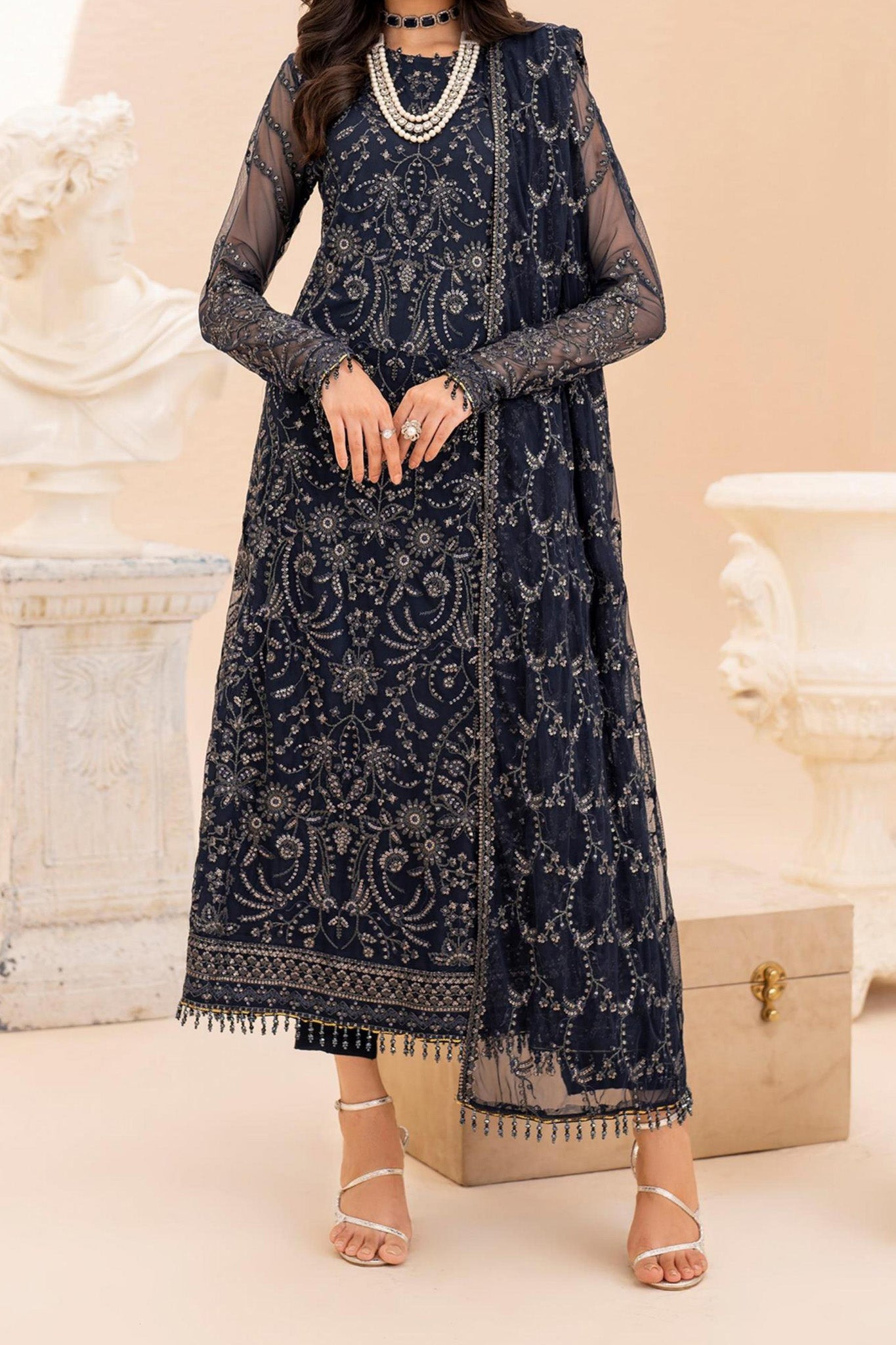 Maheer By Zarif Unstitched 3 Piece Festive Formals Suit-ZMU-02-Ilana