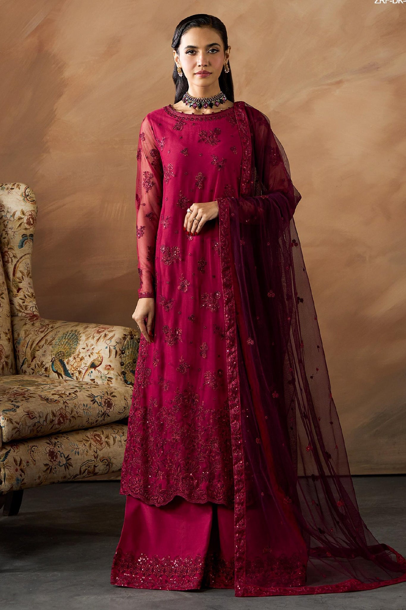 Dharkash By Zarif Unstitched 3 Piece Formals Suit-ZRF-DK-01 ZALVIA