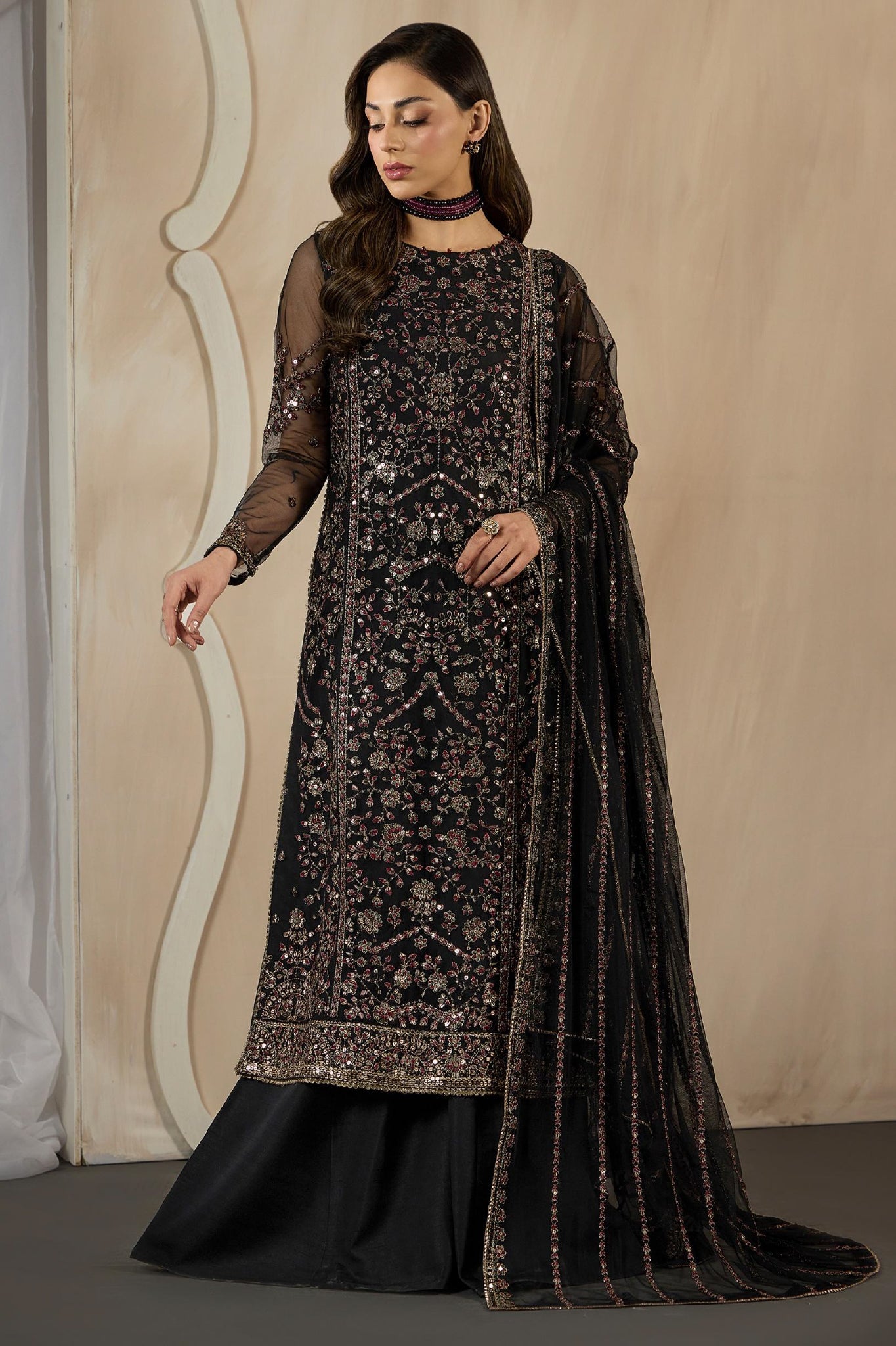 Dharkash By Zarif Unstitched 3 Piece Formals Suit-ZRF-DK-03 ASTER