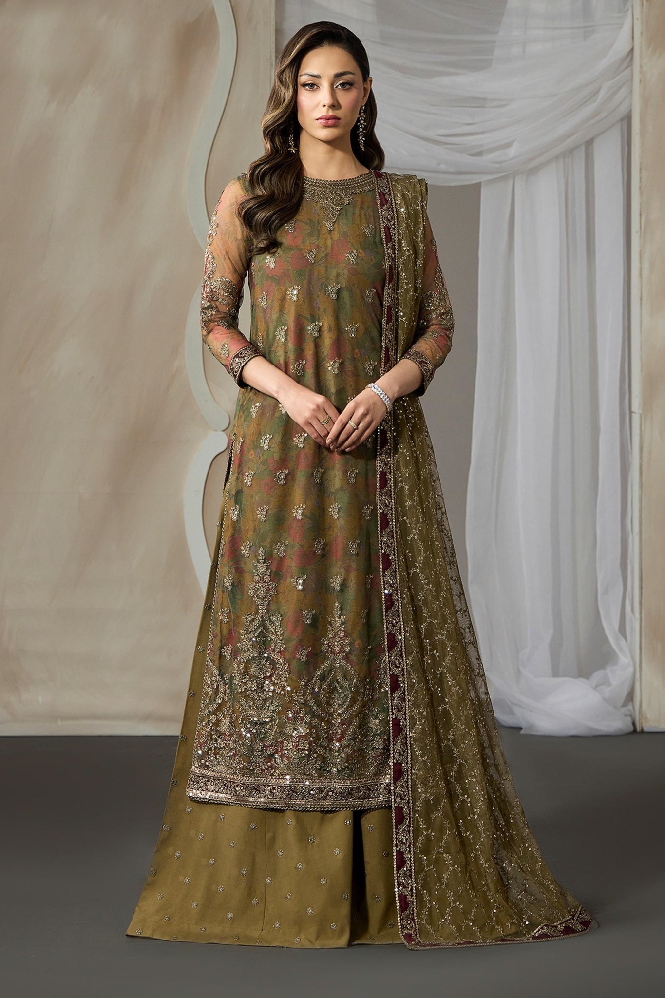 Fasana By Zarif Unstitched 3 Piece Printed & Emb Luxury Formals Suit-ZRF-PE-05 ZAYRAH