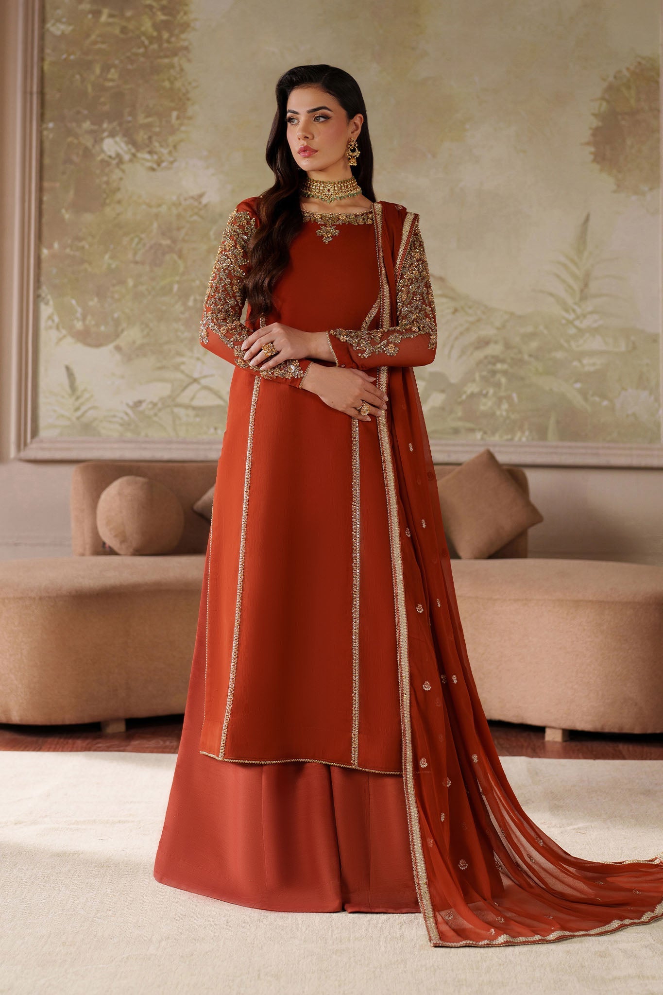 Saheera By Zarif Unstitched 3 Piece Formals Suit-ZRF-ZHE-03-Farheen