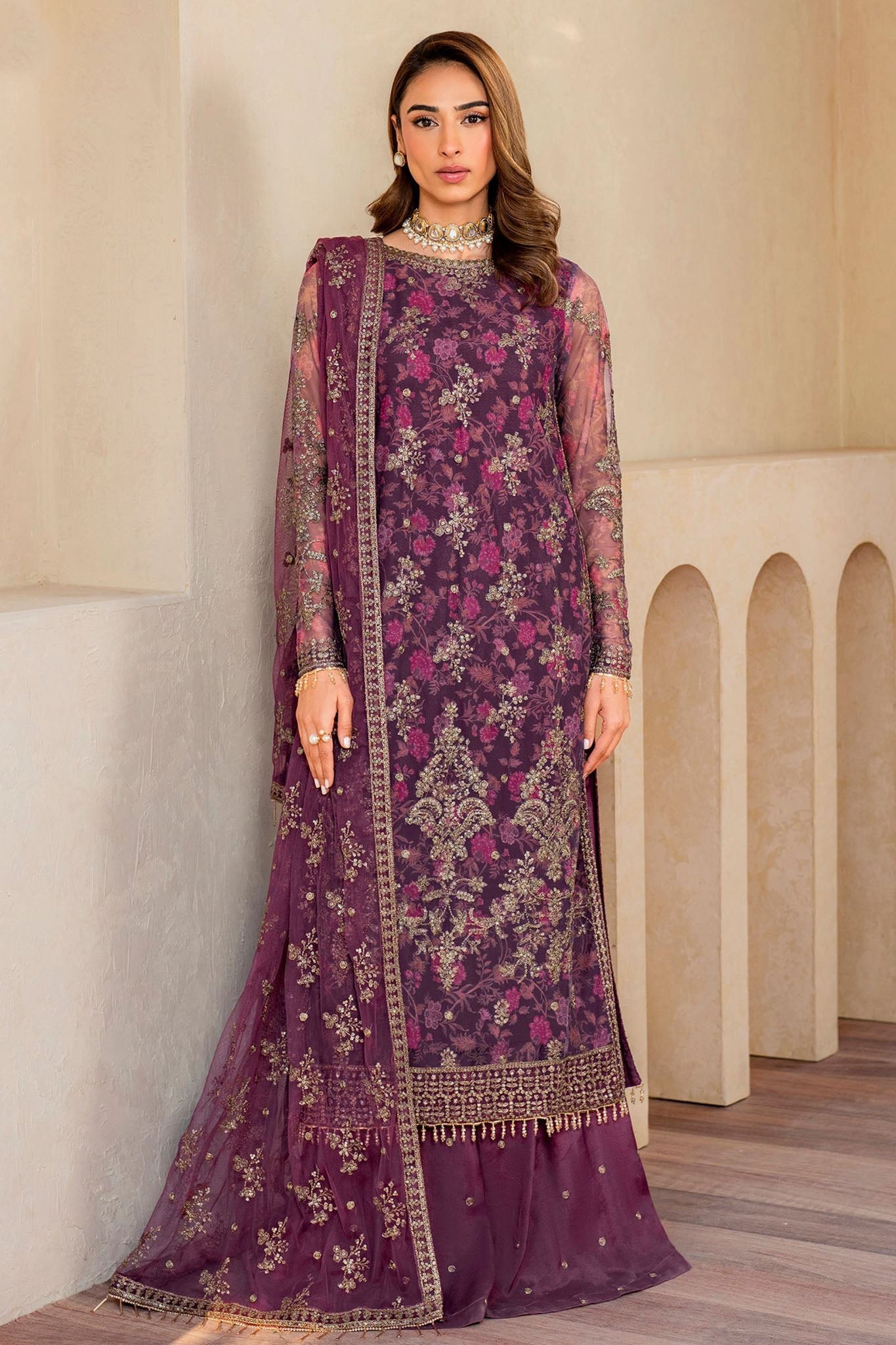 Iris By Zarif Unstitched 3 Piece Formals Suit-ZRI-04-Salvia