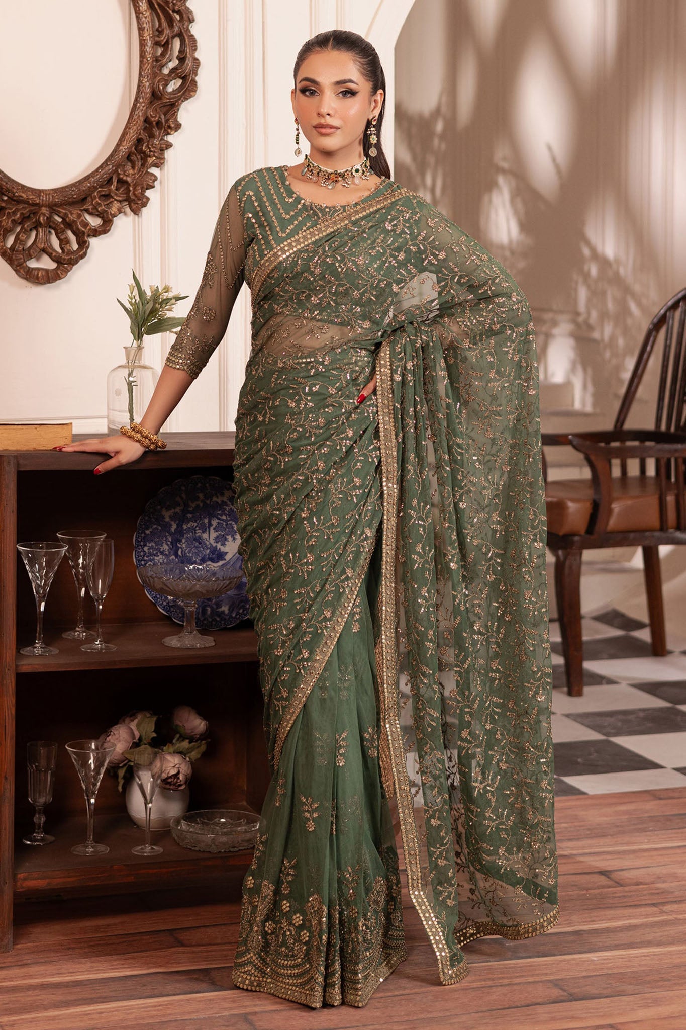 Inayat By Zarif Unstitched 3 Piece Luxury Formals Suit-ZRI-04-Shabab