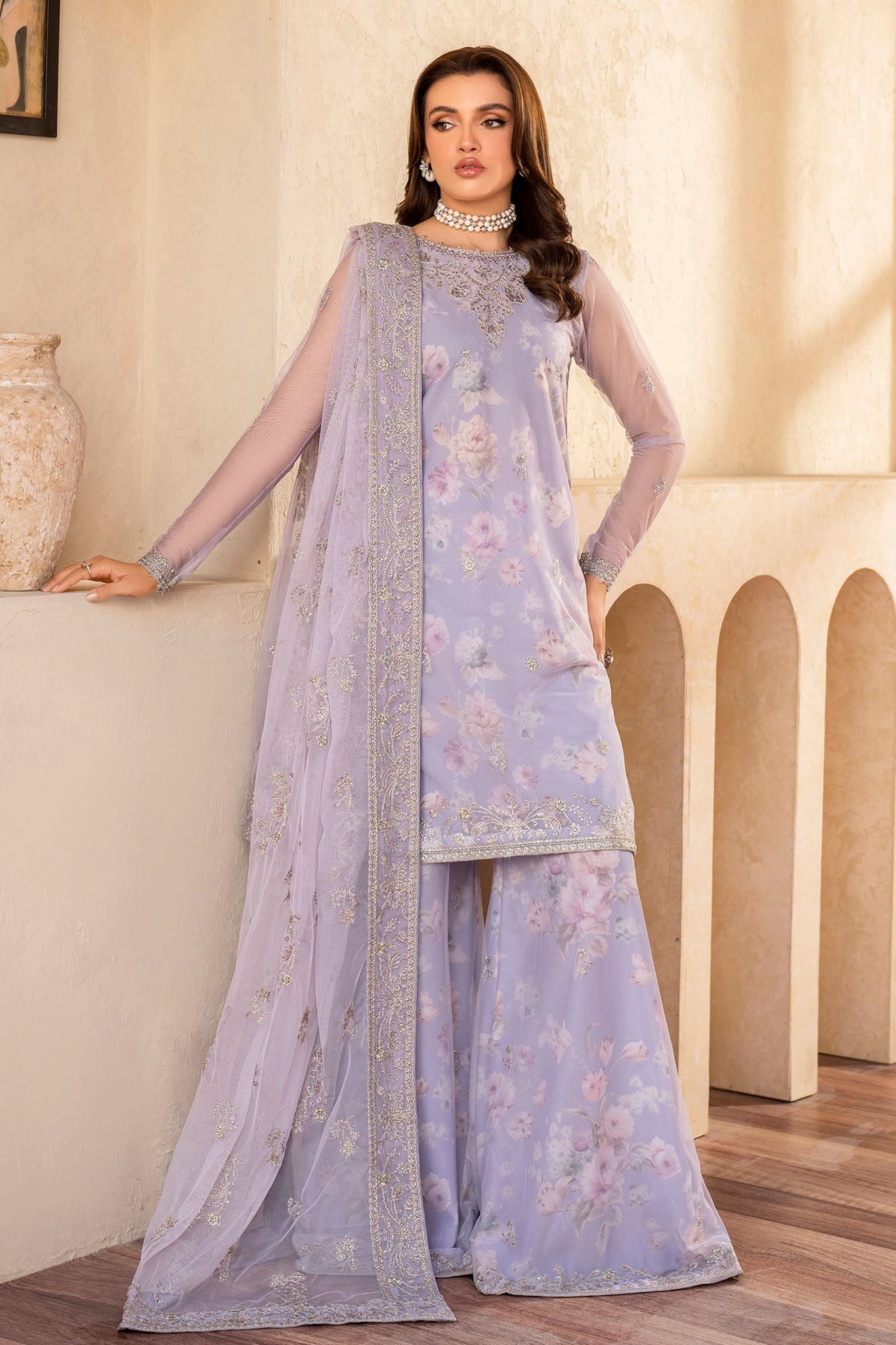 Iris By Zarif Unstitched 3 Piece Formals Suit-ZRI-06-Lotus