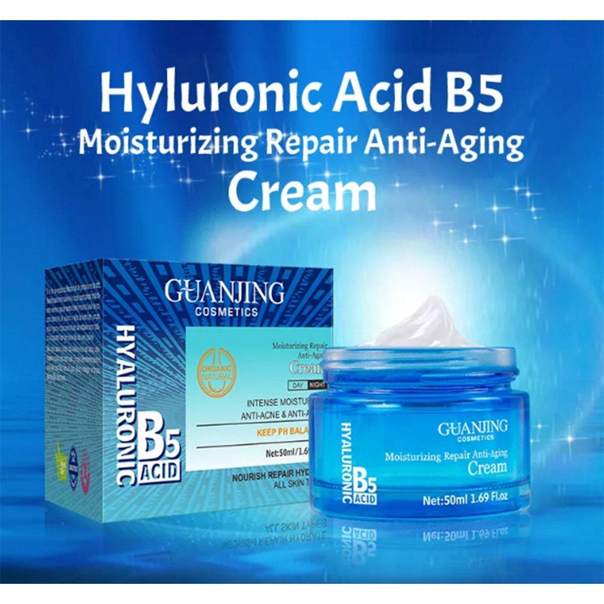 Guanjing Hyaluronic Bs Acid Moistusing Anti Aging Cream 50 Ml