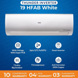 Haier 19HFAB-W T3 WHITE 1.5 TON DC INVERTER AC THUNDER SERIES
