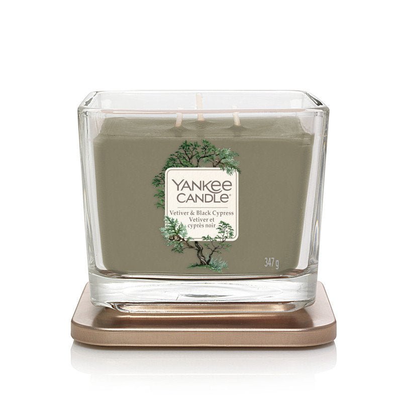 Yankee Candle Medium Square Vessel Vertiver & Black Iday Hearth Elevation 347 G