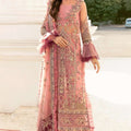 Afrozeh La Fuchsia Embroidered Chiffon Collection (09-ROSE SHELL PINK)