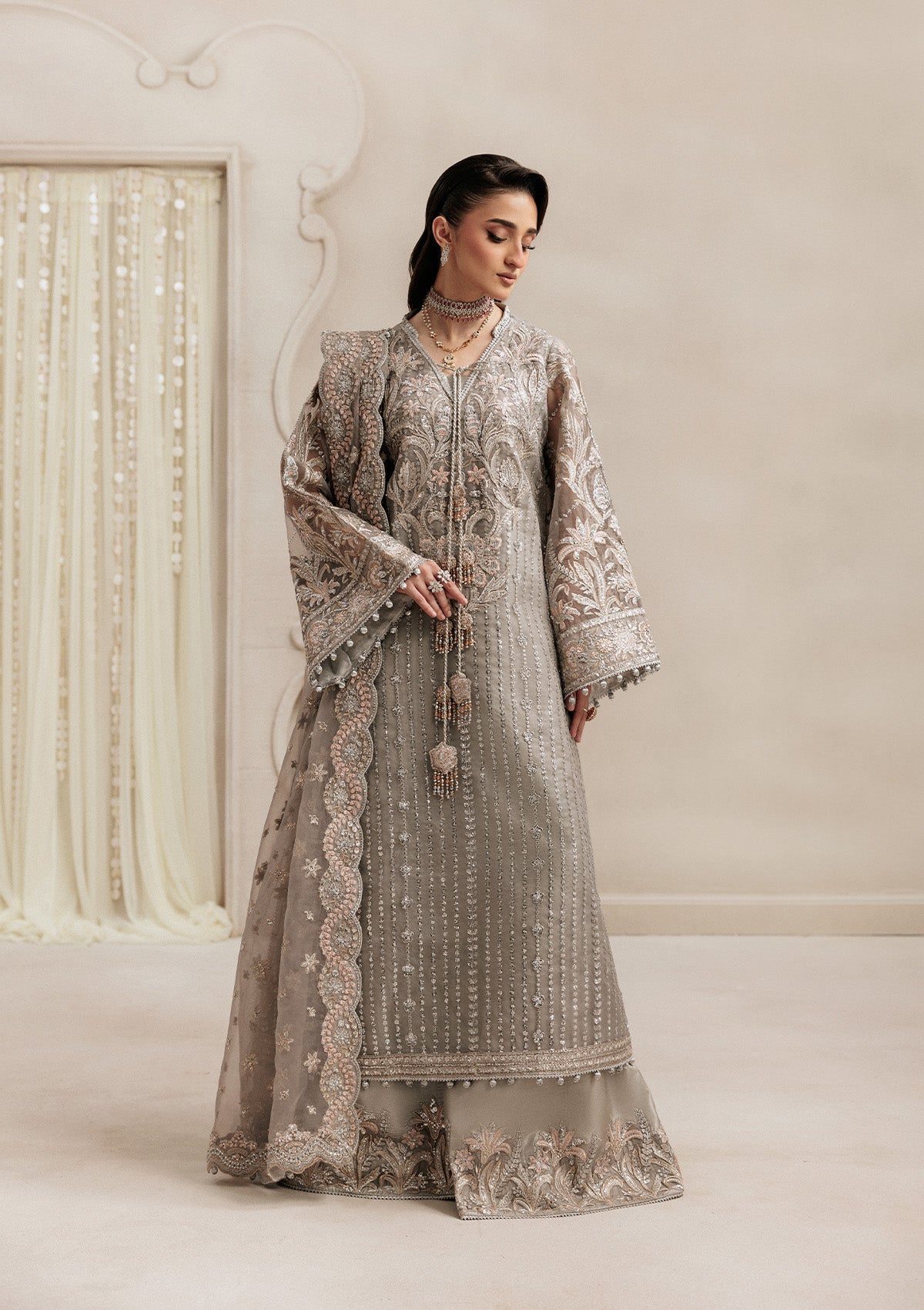 Aikshaam By Aik Atelier Unstitched 3 Piece Formals Vol-01 Suit-LOOK 02