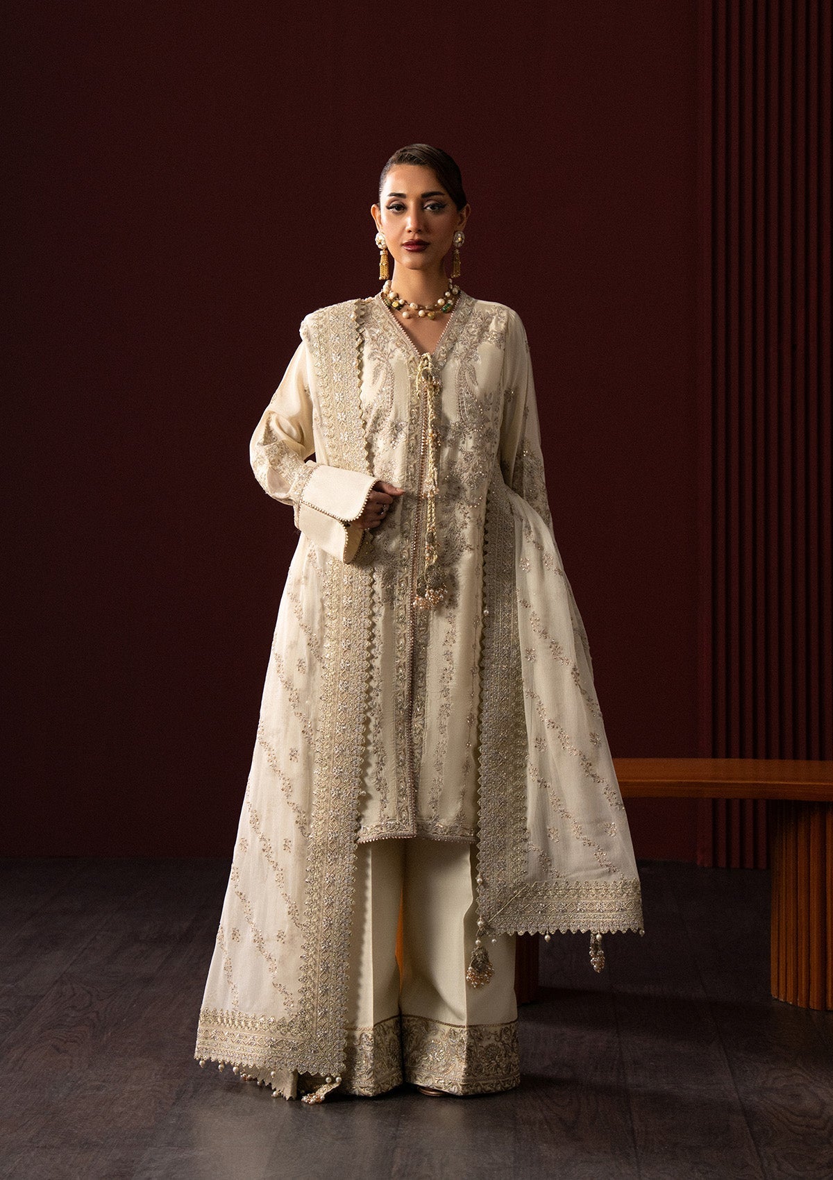 Lady Aik By Aik Atelier Unstitched 3 Piece Formals Vol-01 Suit-LOOK 01
