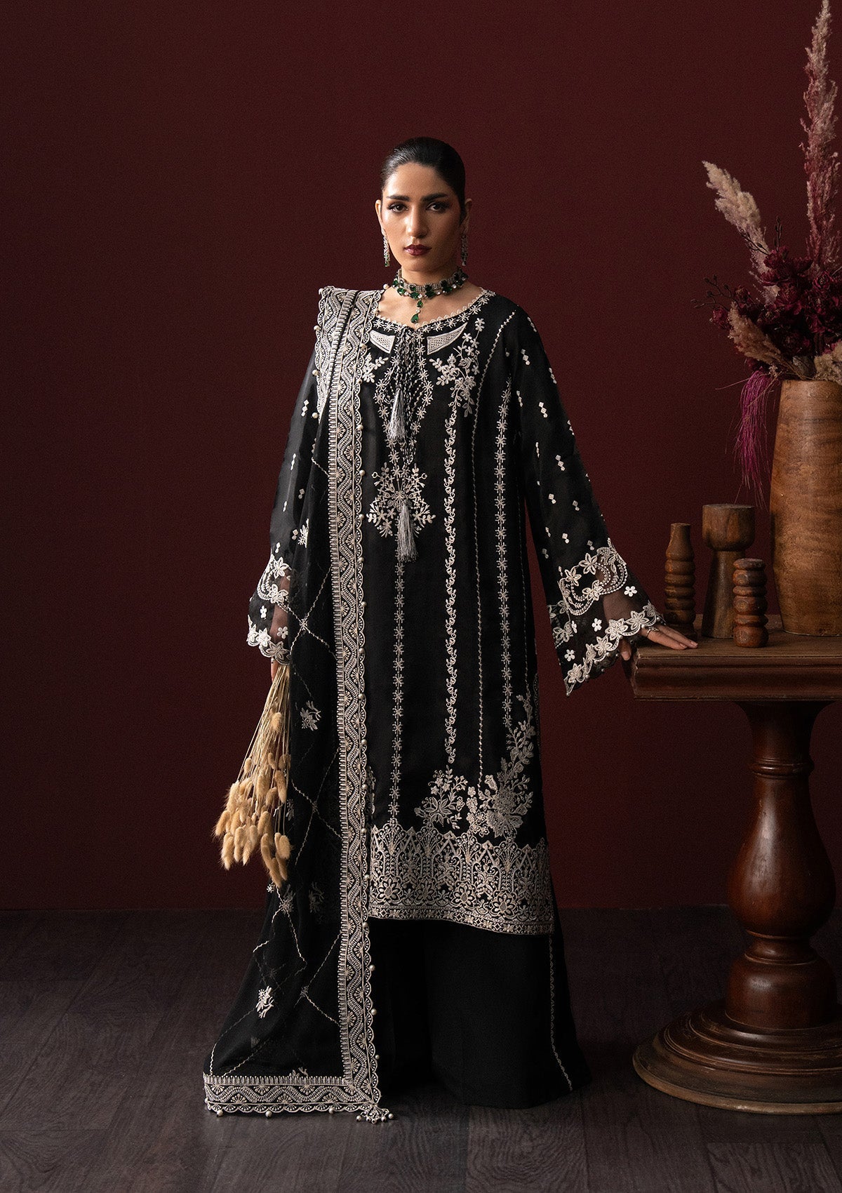 Lady Aik By Aik Atelier Unstitched 3 Piece Formals Vol-01 Suit-LOOK 02