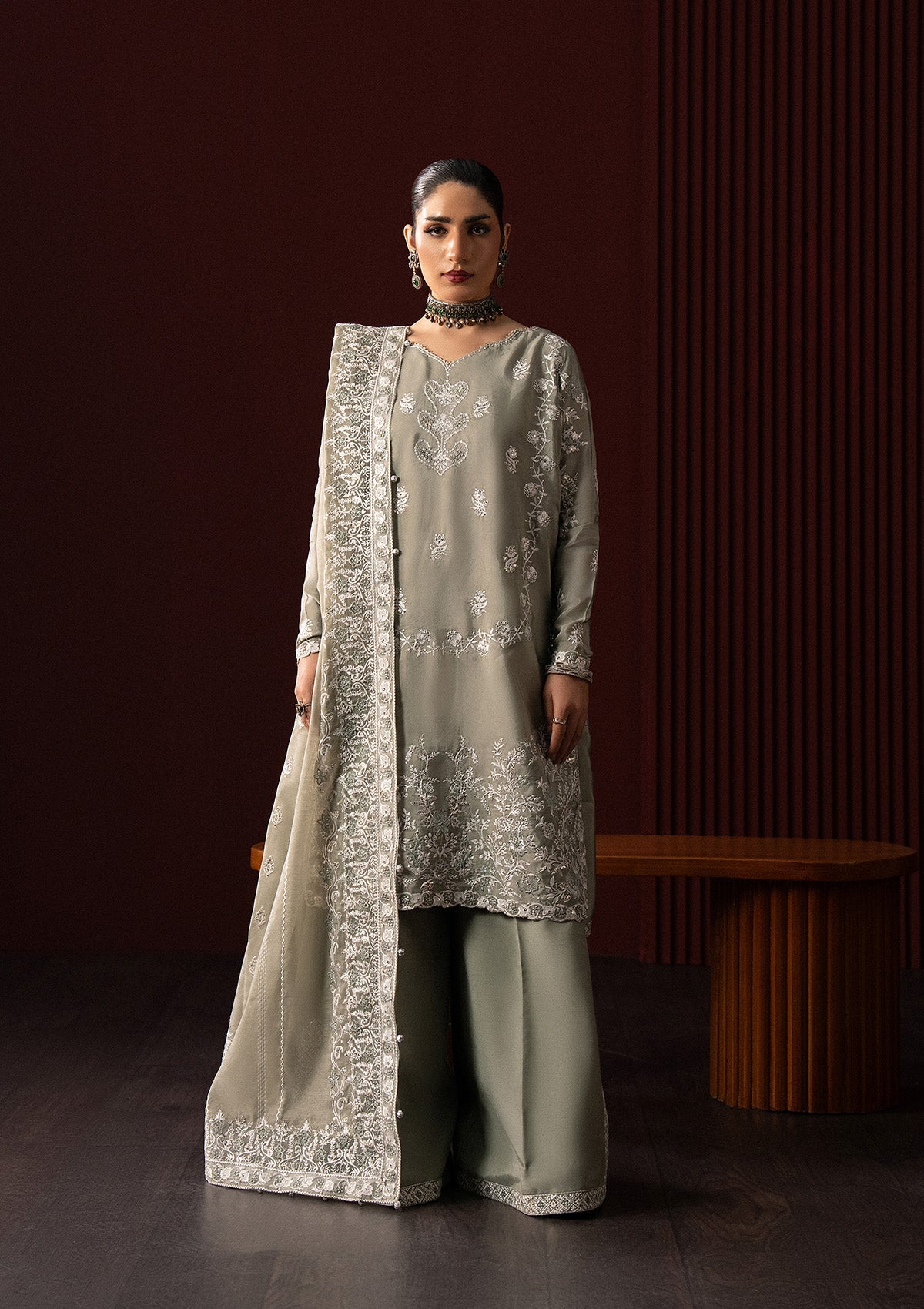 Lady Aik By Aik Atelier Unstitched 3 Piece Formals Vol-01 Suit-LOOK 06