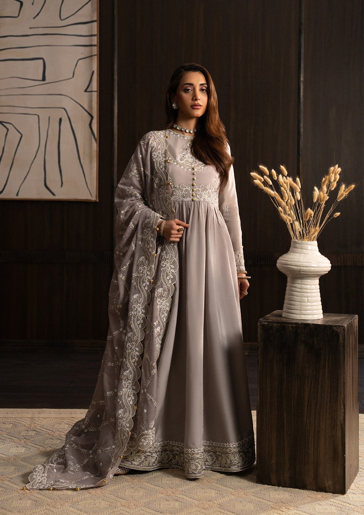 Lady Aik By Aik Atelier Unstitched 3 Piece Formals Vol-01 Suit-LOOK 07