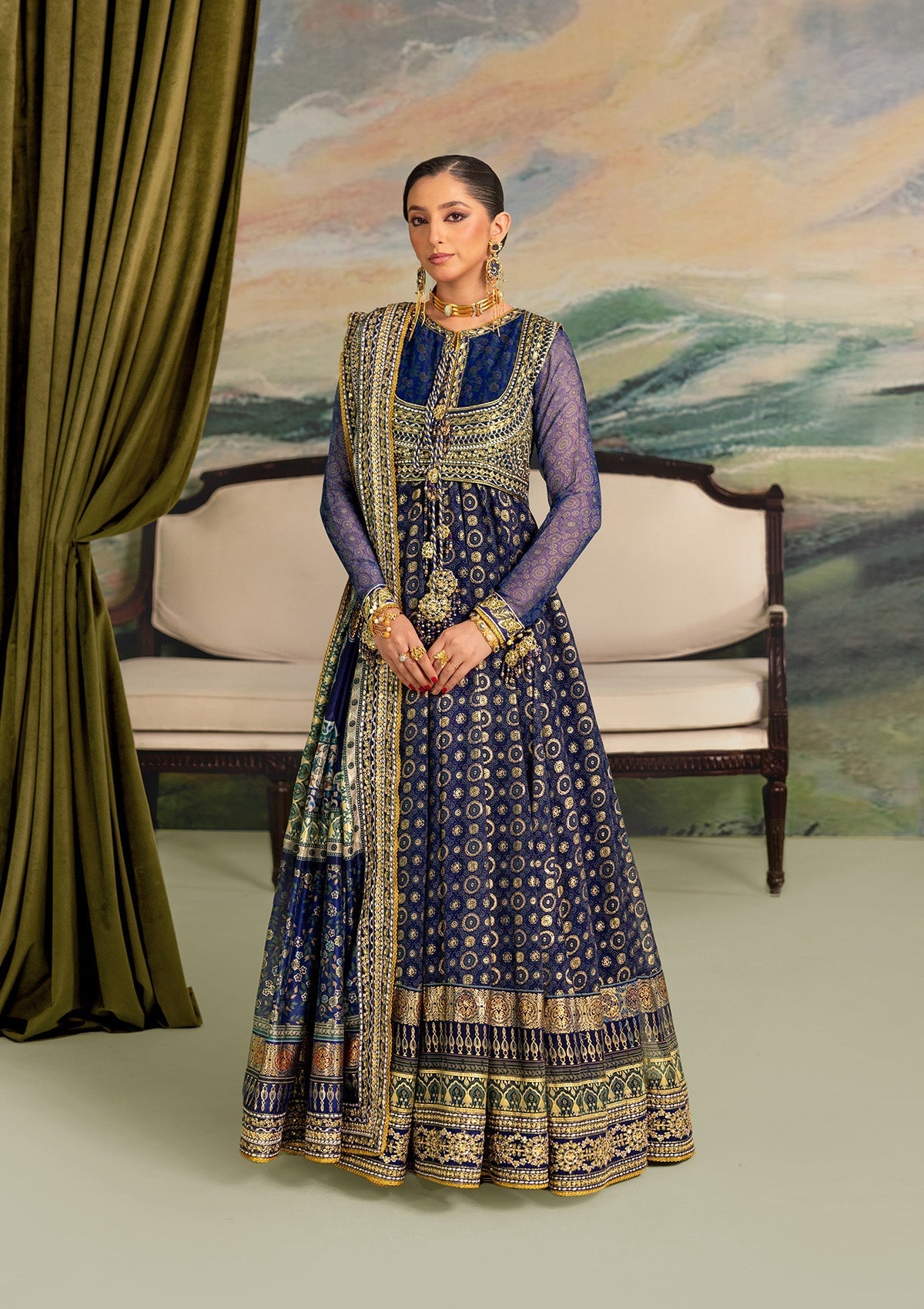 Lady Aik By Aik Atelier Unstitched 3 Piece Formals Vol-01 Suit-LOOK 02