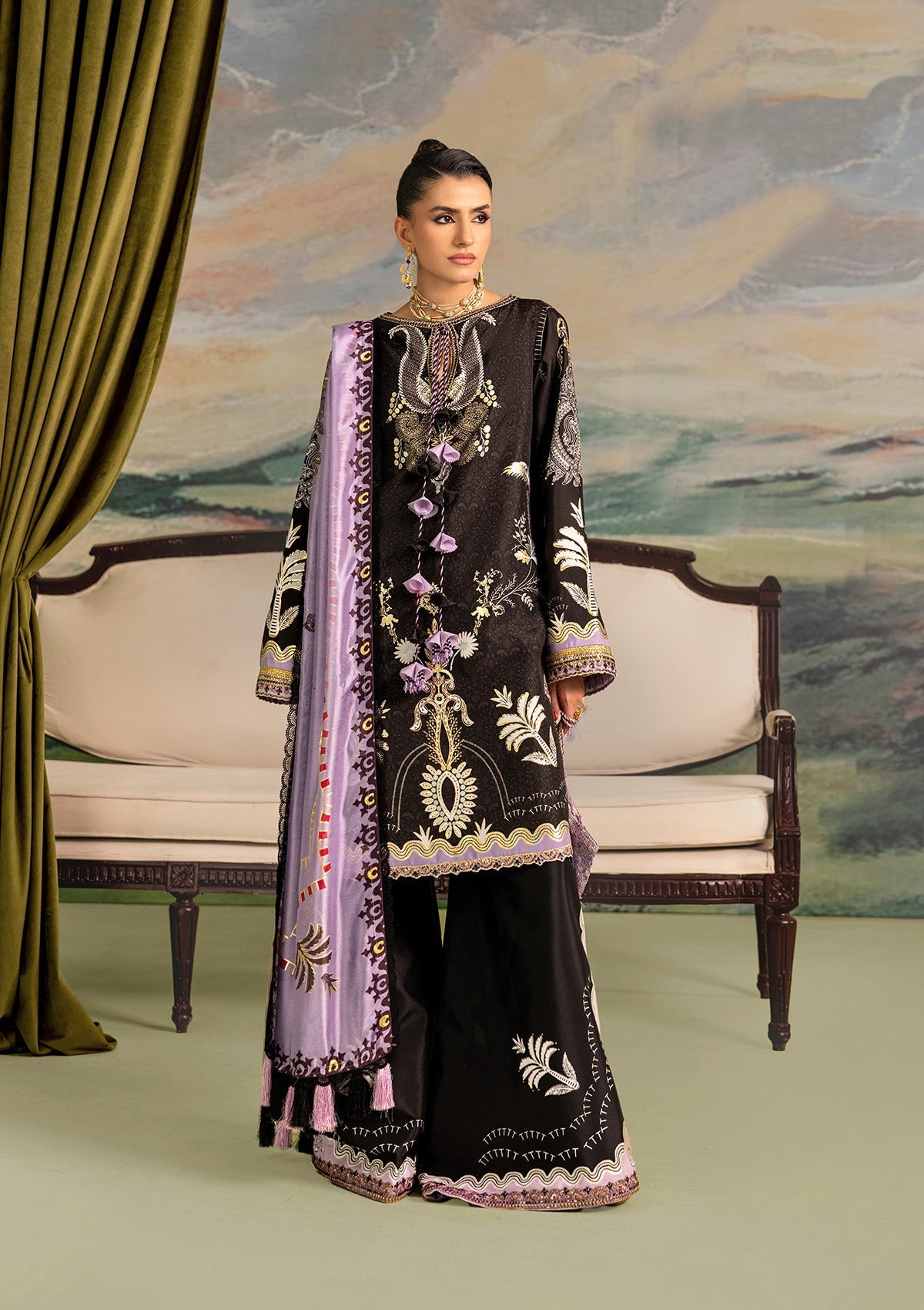Lady Aik By Aik Atelier Unstitched 3 Piece Formals Vol-01 Suit-LOOK 06