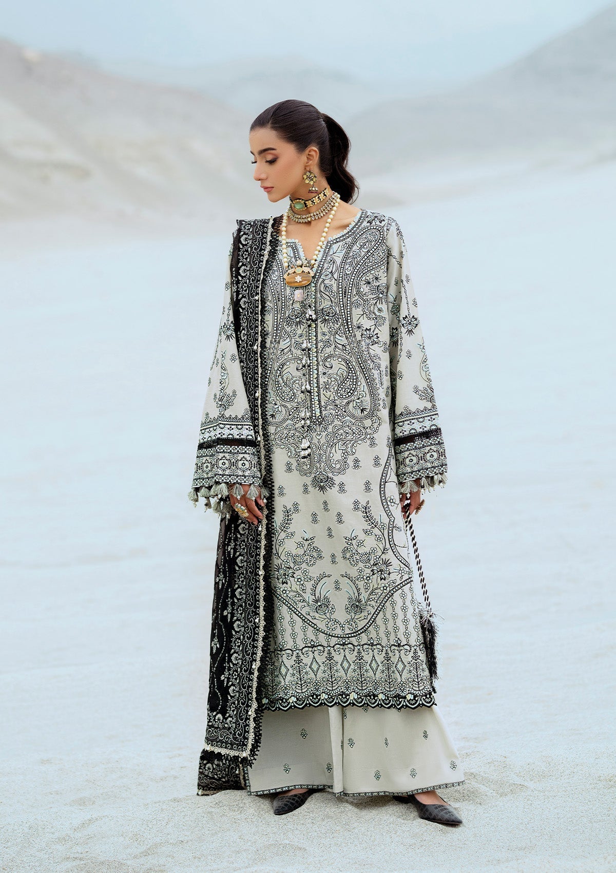 Aik Atelier Unstitched 3 Piece Lawn Vol-01 Suit-LOOK 08