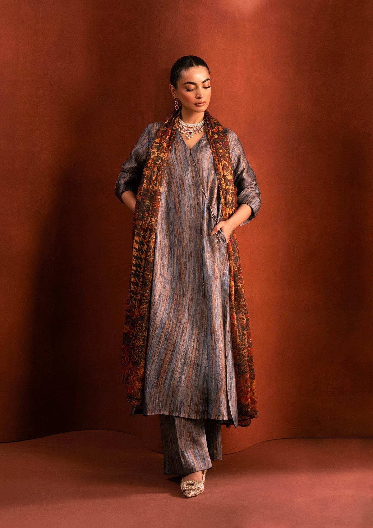 Miss Aik By Aik Atelier Stitched 3 Piece Summer Silk Suit-D2-LOOK 07