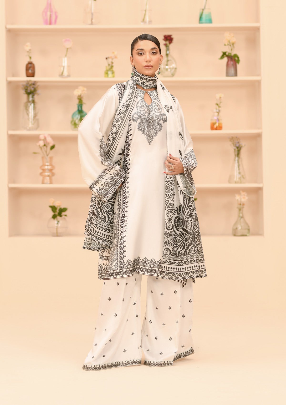 Miss Aik By Aik Atelier Stitched 3 Piece Summer Silk Suit-D1-LOOK 02