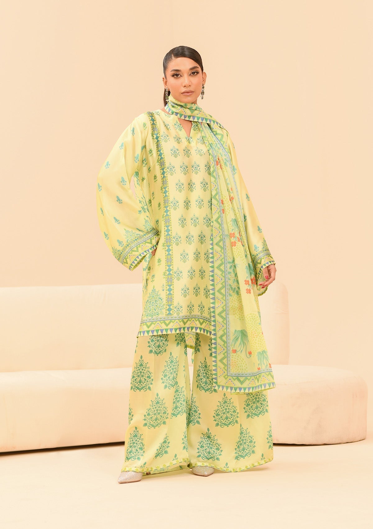 Miss Aik By Aik Atelier Stitched 3 Piece Summer Silk Suit-D1-LOOK 03