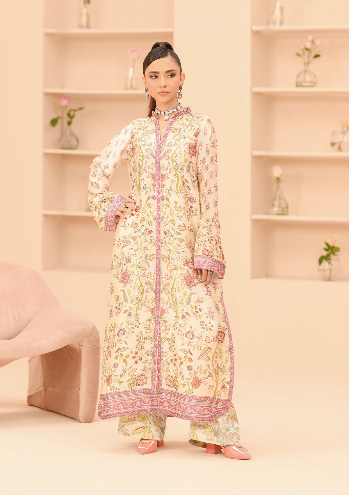 Miss Aik By Aik Atelier Stitched 3 Piece Summer Silk Suit-D1-LOOK 04