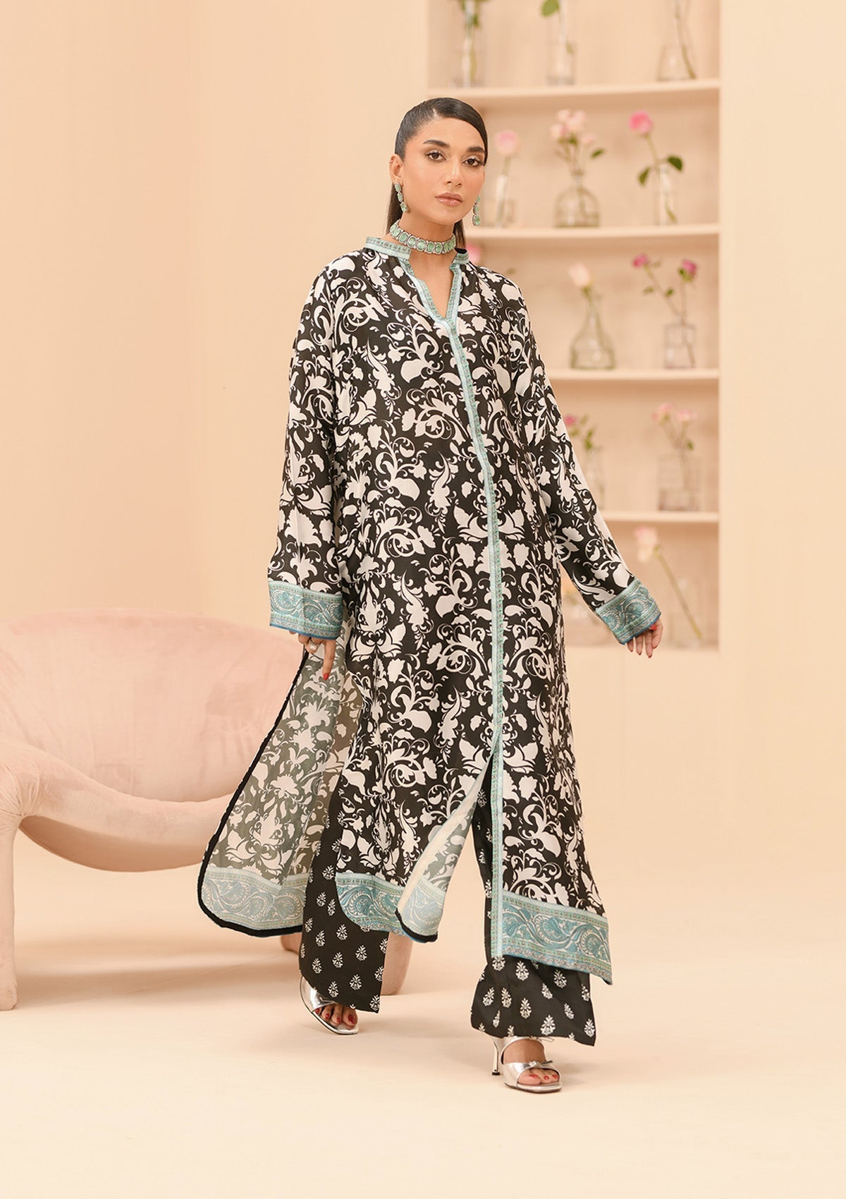 Miss Aik By Aik Atelier Stitched 3 Piece Summer Silk Suit-D1-LOOK 09