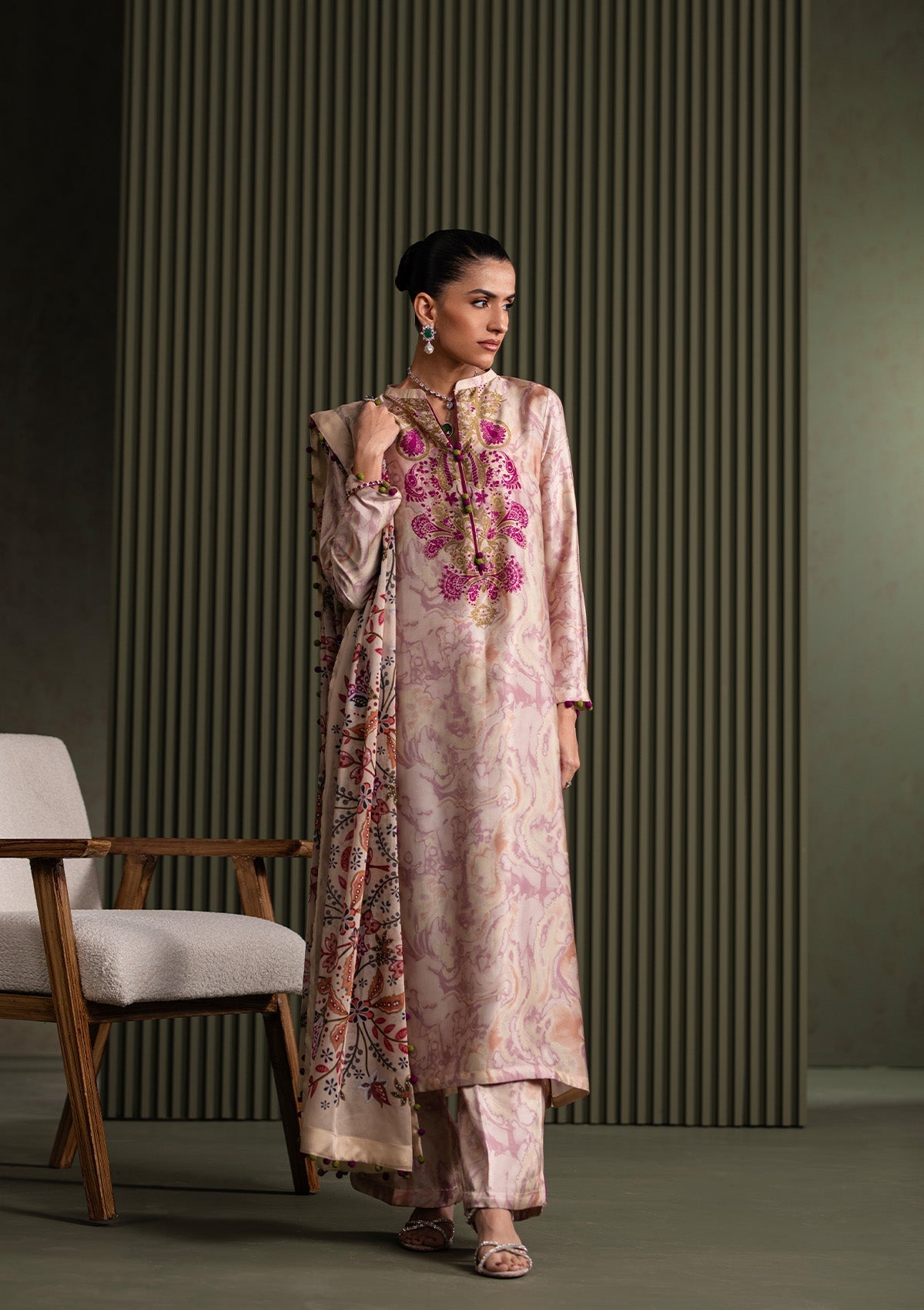 Miss Aik By Aik Atelier Stitched 3 Piece Summer Silk Suit-D1-LOOK 07