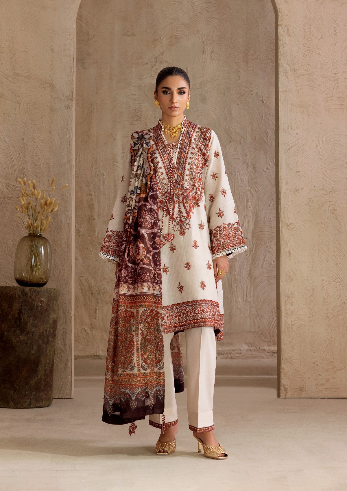 Aik Atelier Stitched 3 Piece Lawn Drop 1 Suit-LOOK 04
