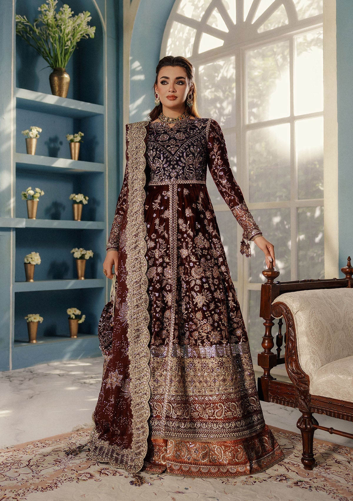 Udaipur By Aik Atelier Unstitched 3 Piece Luxury Velvet Formals Suit-LOOK 03