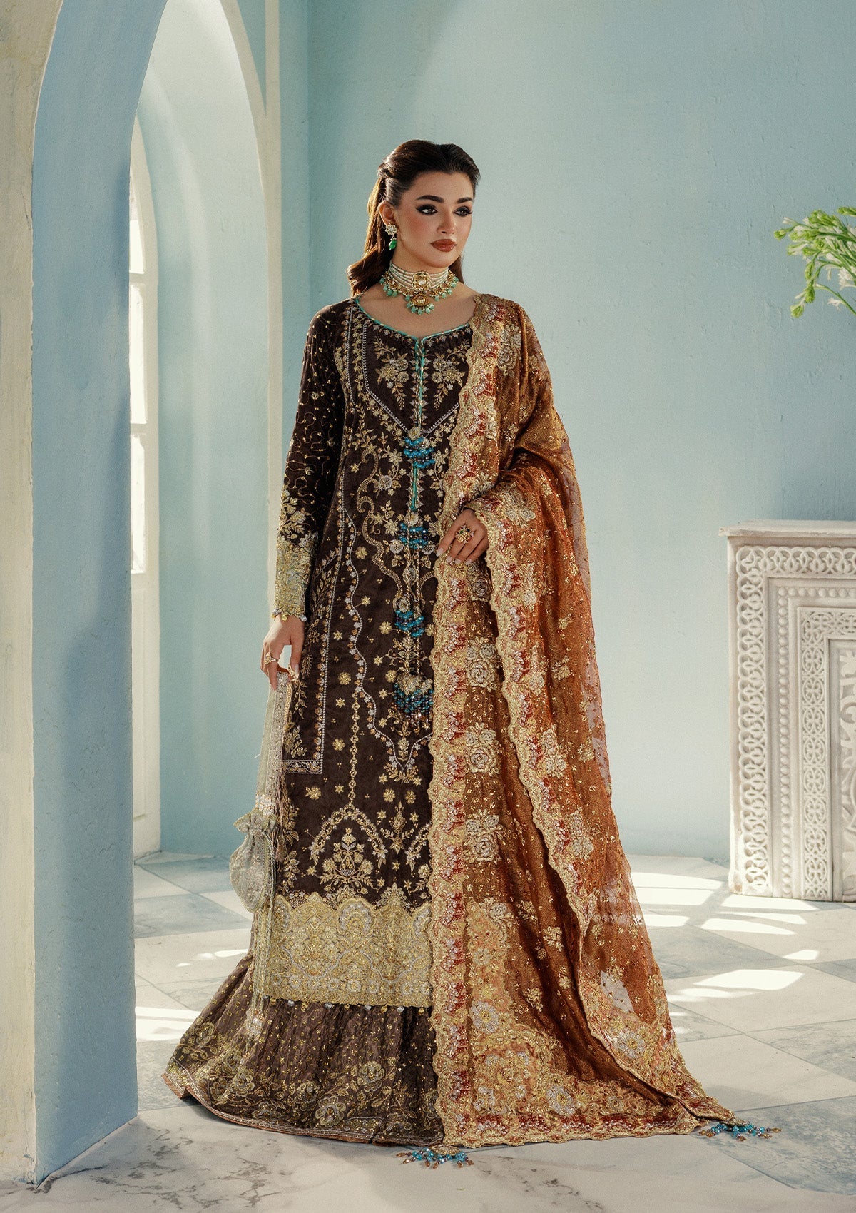 Udaipur By Aik Atelier Unstitched 3 Piece Luxury Velvet Formals Suit-LOOK 07