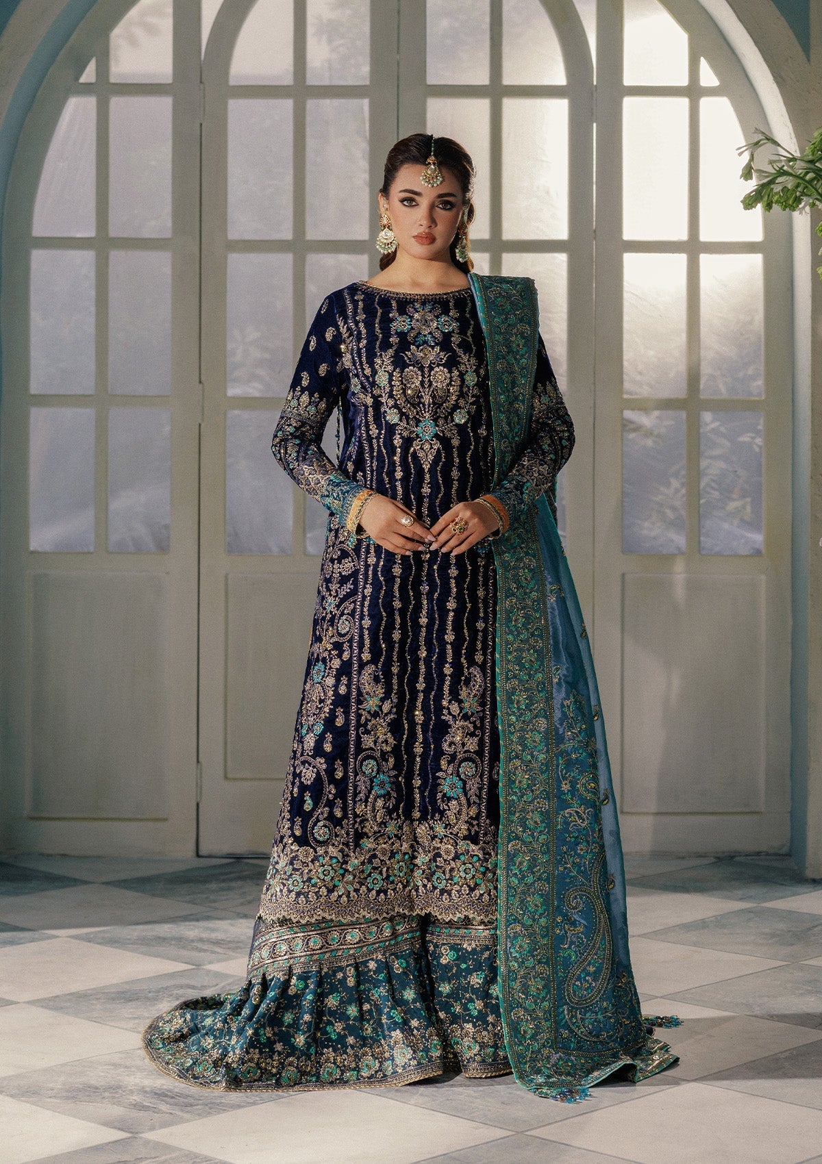 Udaipur By Aik Atelier Unstitched 3 Piece Luxury Velvet Formals Suit-LOOK 10