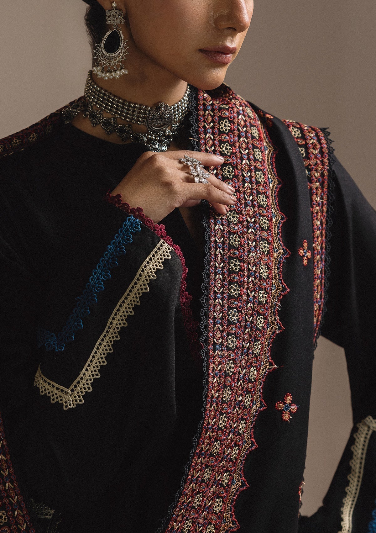 Aik Roz By Aik Atelier Stitched 3 Piece Karandi Suit-LOOK 02