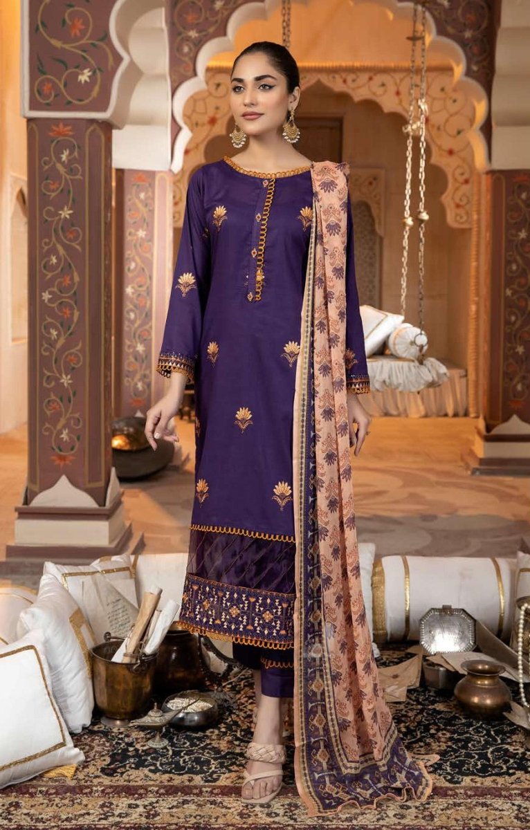 Mina Kari Culture Embroidered Lawn Collection'22 By Al Kareem - D#01