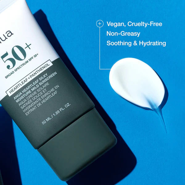 Anua Heartleaf Silky Moisture Sunscreen Cream 50Ml