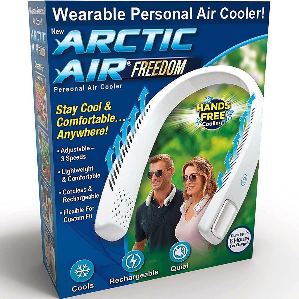 ARCTIC AIR FREEDOM PORTABLE PERSONAL AIR COOLER 3 SPEED HAND FREE NECK FAN - My Store