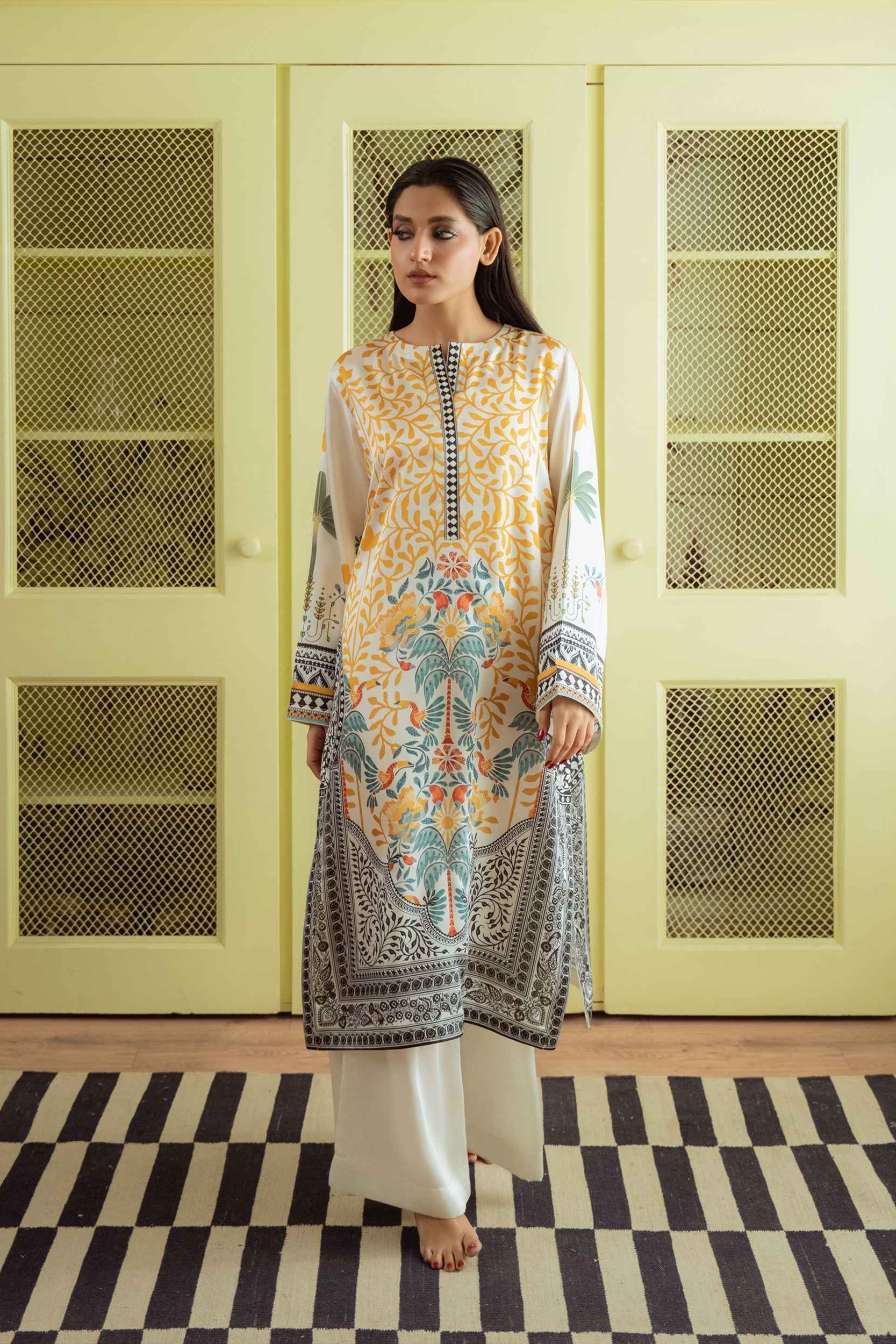 Qariney Stitched 2 Piece Silk Collection-Viana