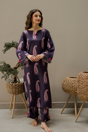 Everywear by Qariney Stitched 2 Piece Collection'2025-Midnight Paisley