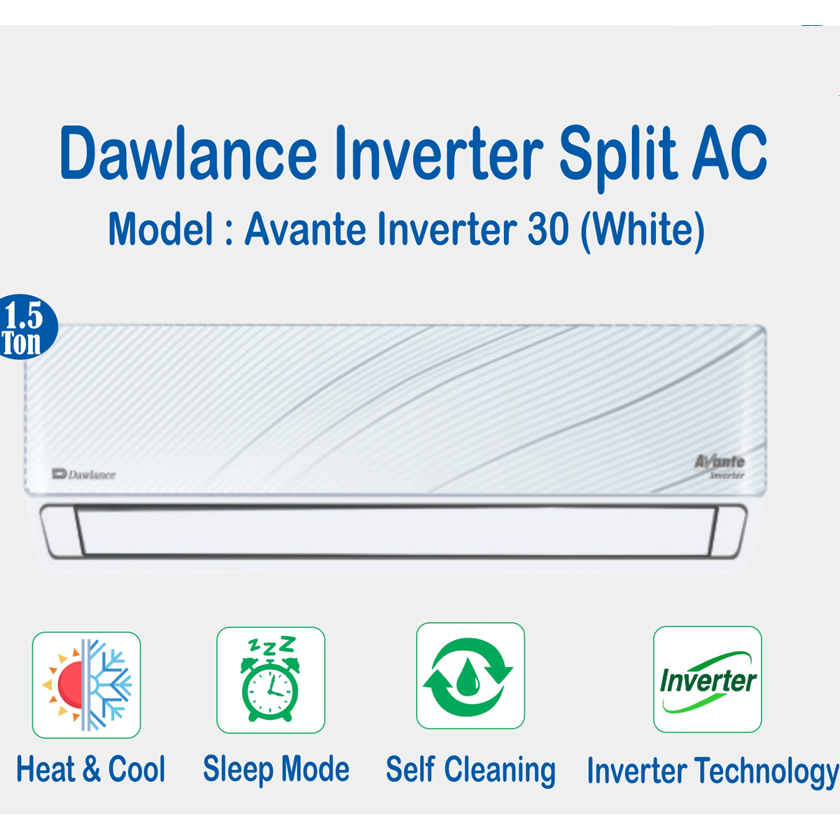 Dawlance Split AC Avante Inverter 30 Elegant White