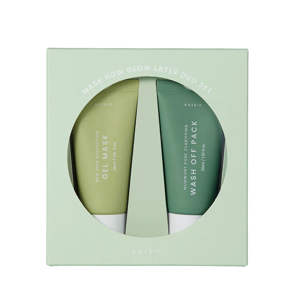 Axis -Y Mask Now Glow Later Duo Set Gel Mask 30Ml+Wash Of Pack 30Ml