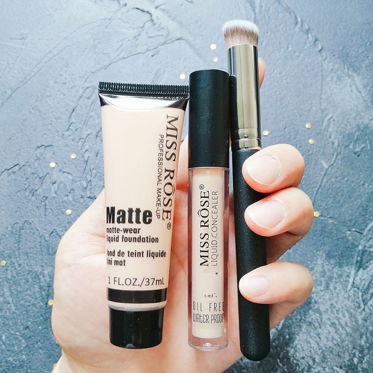 Miss Rose - Concealer , Liquid Foundation & Brush - 3 Pcs Set Fair - My Store