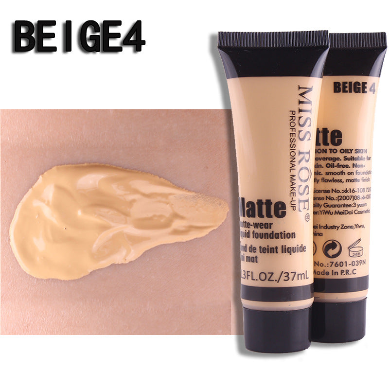 Miss Rose - Long Lasting Liquid Full Skin Coverage Soft Matte Foundation 37ml Beige-4 - My Store