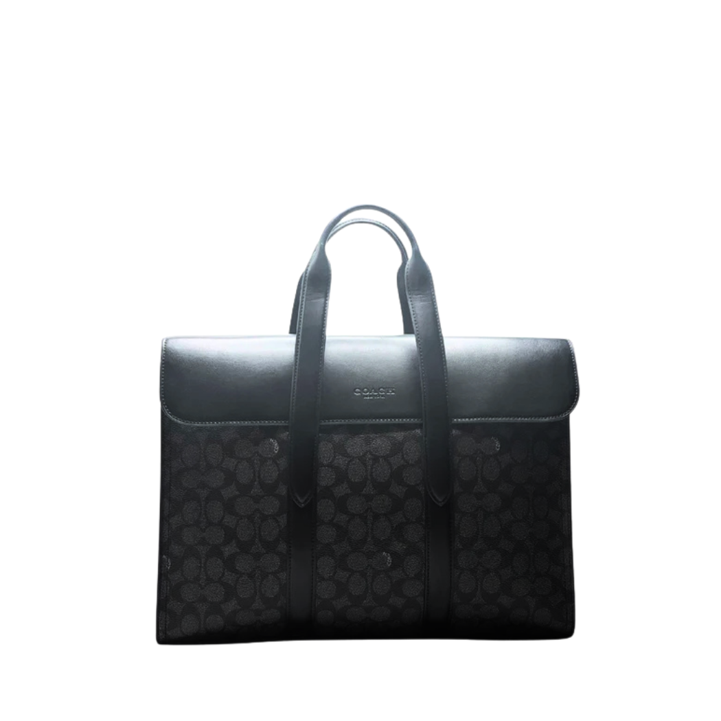 Coach Metropolitan Portfolio In Signature Canvas Black - CH39775