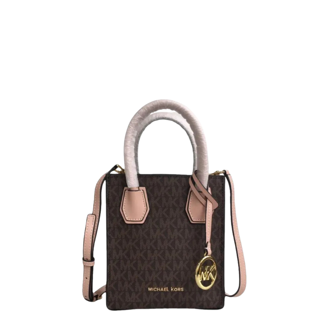 Michael Kors Mercer XS NS Shopper Crossbody Brown/Soft Pink  - 35T1GM9CO1