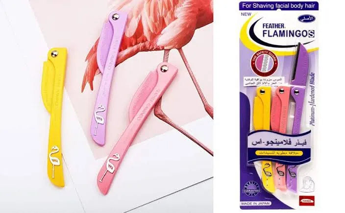 Facial Beauty - Feather Flamingos Razor Pack of 3