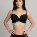 BLS - Elfrida Wired And Push Up Lace Bra Set - Black