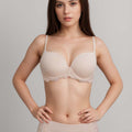 BLS - Elfrida Wired And Push Up Lace Bra Set - Skin