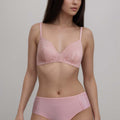 BLS - Ella Wireless And Padded Lace Bra Set - Pink