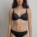 BLS - Emma Wired And Padded Lace Bra Set - Black