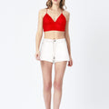 BLS Belle Non Padded Lace Bralette Red